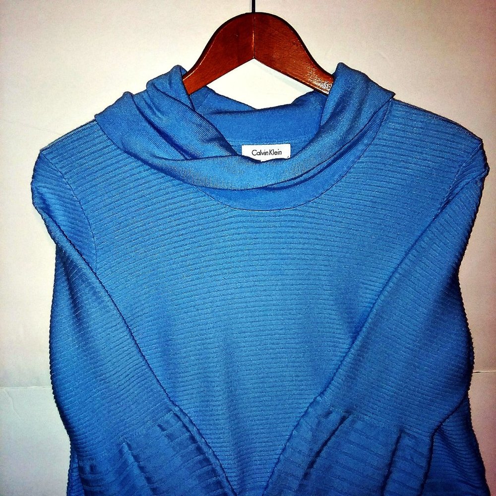 Calvin Klein Ribbed Bell Sleeve Cowl Neck Sweater